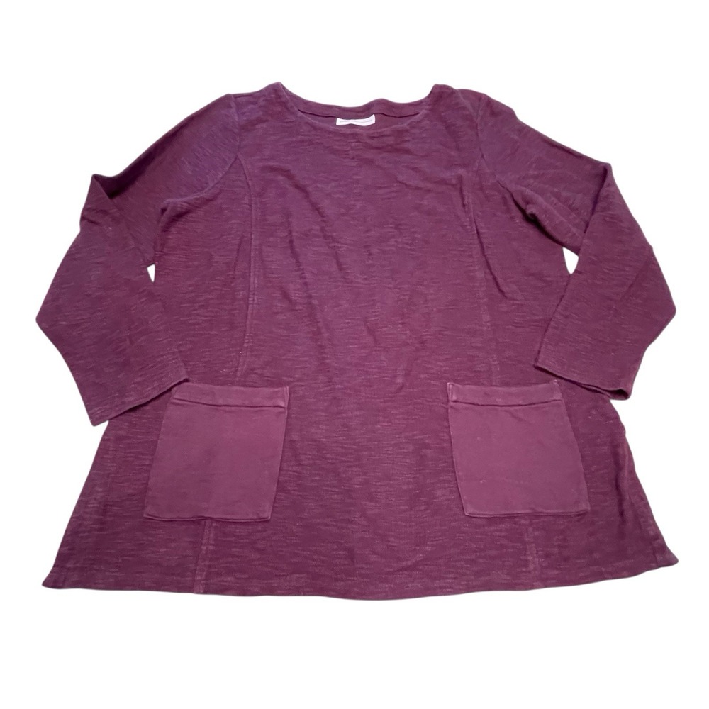 J.Jill Pure Jill Womens Organically Grown Cotton Tunic Plum Purple Size Large